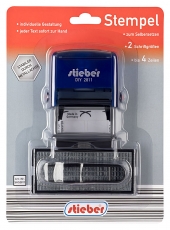 stieber® Selbstsetz-Stempel, 18x47 mm für bis zu 4 Textzeilen in 2 Schriftgrößen