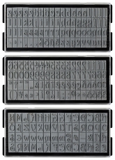 stieber® ZIERSCHRIFT-Stempelset zum Selbersetzen, 5 Zeilen: 6 Typensätze, 2 Kissen, Stempelunterlage