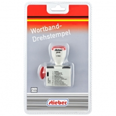 stieber® Wortband-Drehstempel 12 Texte in einem Stempel KOPIE - BEZAHLT - EINSCHREIBEN - Gefällt mir und weitere