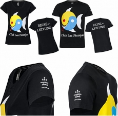 Club Las Piranjas® Damen Reiseleiter-Shirt klassisch, schwarz SUPIMA®