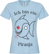 Club Las Piranjas® Damen T-Shirt Gäste klassisch, blau