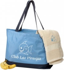 Club Las Piranjas® Strandtasche 59×12,5×38 cm, blau