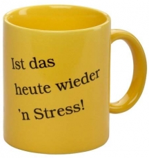 Club Las Piranjas® Keramiktasse Stress, gelb