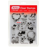stieber® Clear Stamp Set verliebt, verlobt, verheiratet - German Young Couple Theme