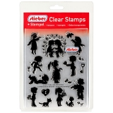 stieber® Clear Stamp Set Scherenschnitte Romantik - Silhouettes Romance