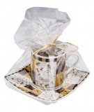 PREISLEISTUNG! Duftkerze (z. B. Tischgeschenk / Gastgeschenk) in echter Espressotasse mit Untertasse in wunderschöner Geschenkverpackung